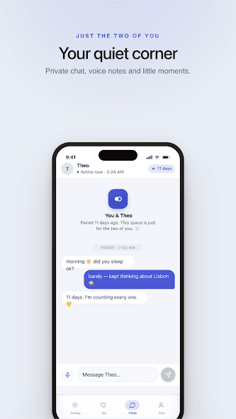 GoCouples private partner chat screen